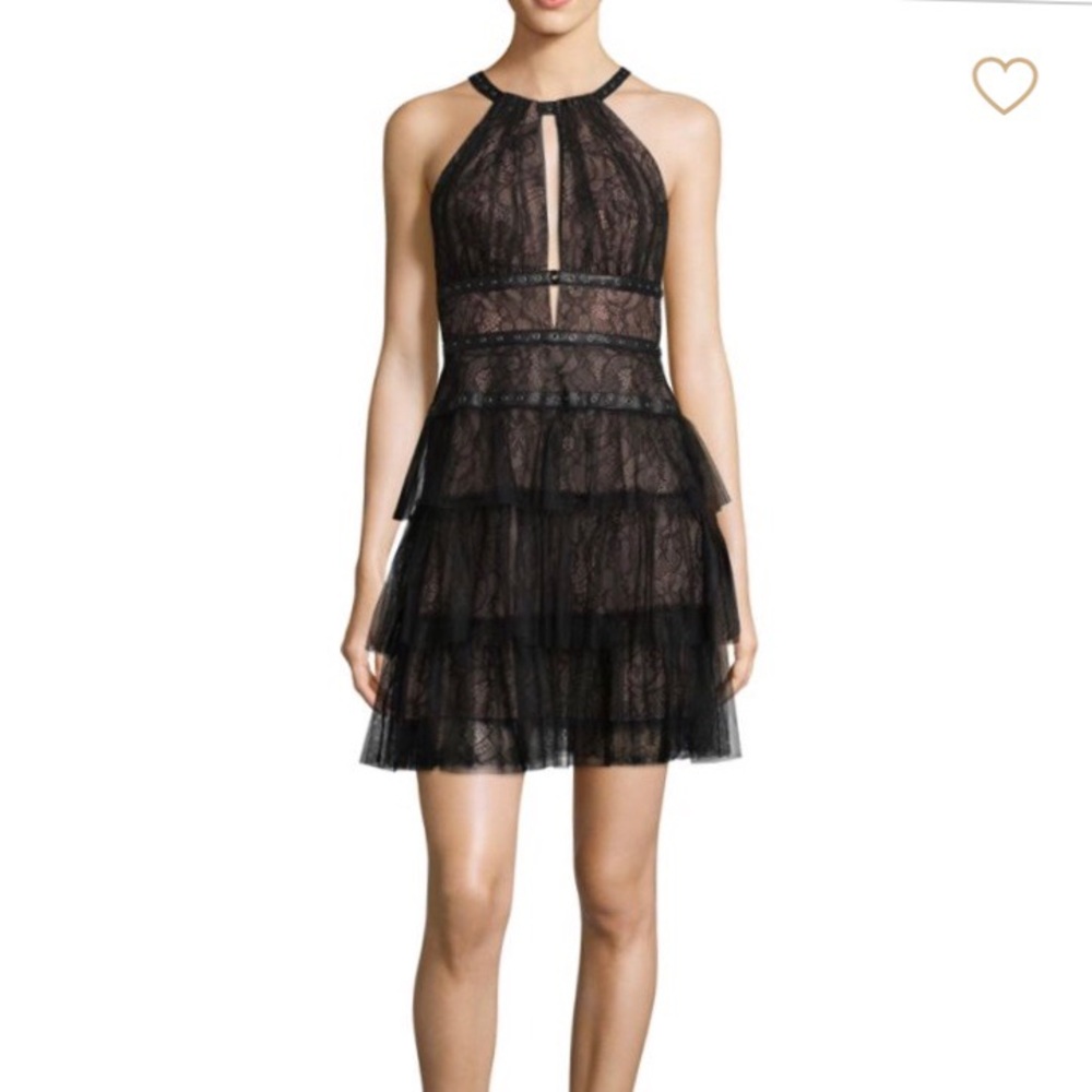 Lace and tulle mini dress